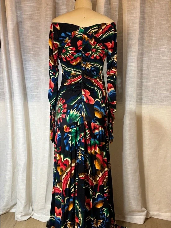 FARM Rio Navy & Multicolor Tropical Forest Print with Ruching - Picture 4 of 7